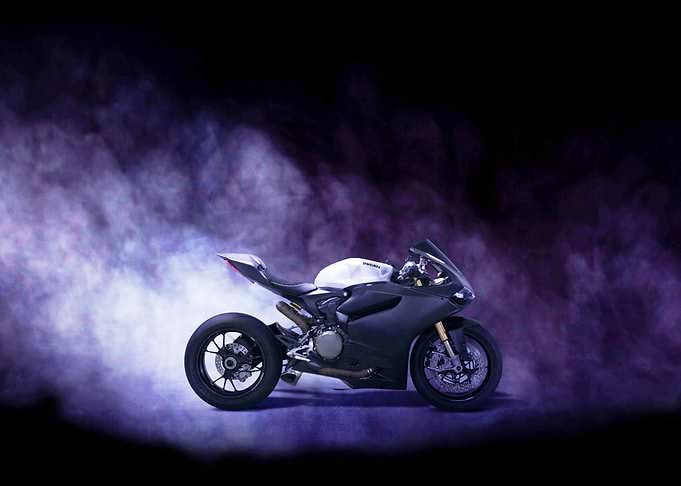 Ducati Motorcycle in Smoke