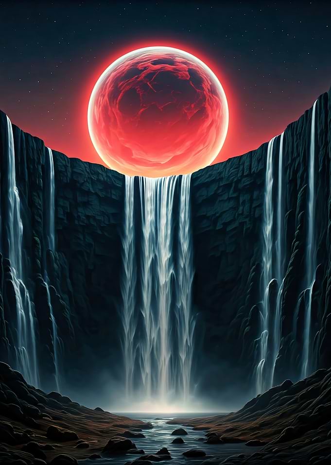 Blood Moon Waterfall