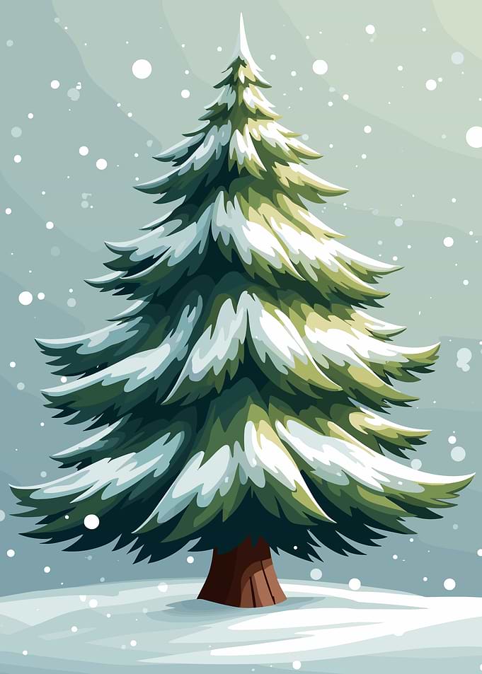 Snowy Pine Tree