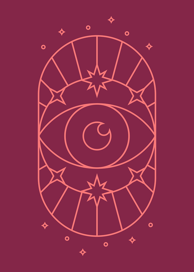 All-Seeing Eye with Stars Maroon