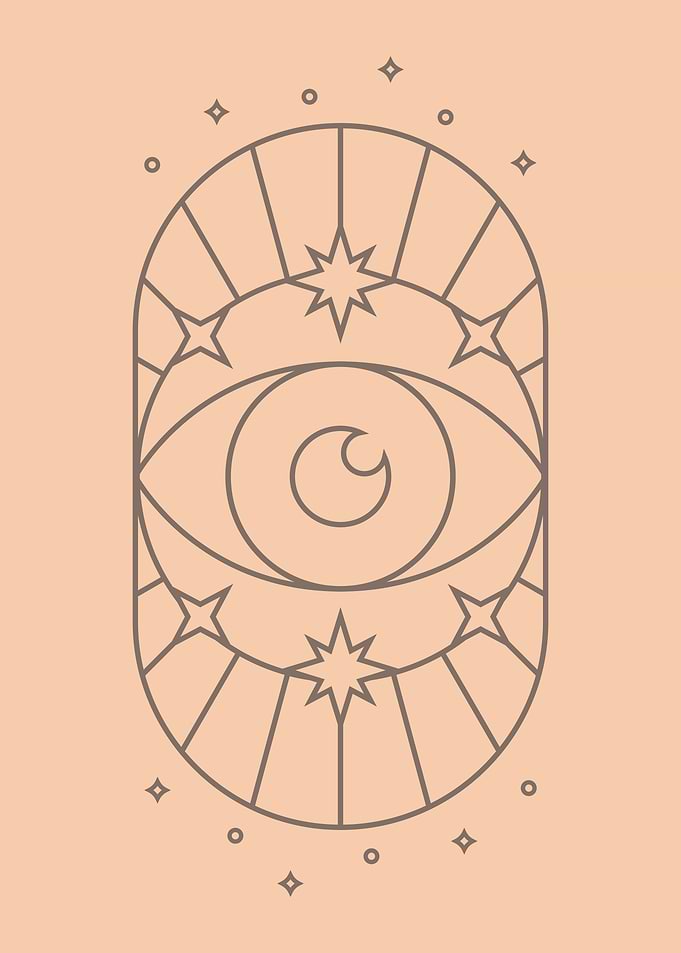 All-Seeing Eye with Stars Brown