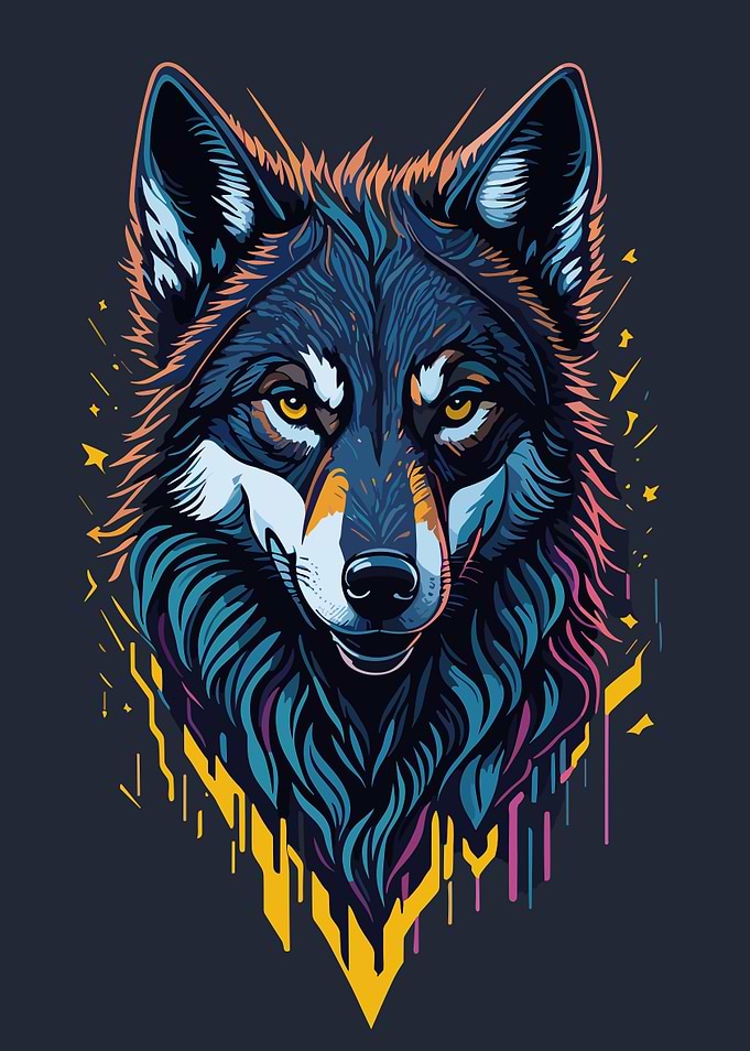 Wolf Portrait Illustration