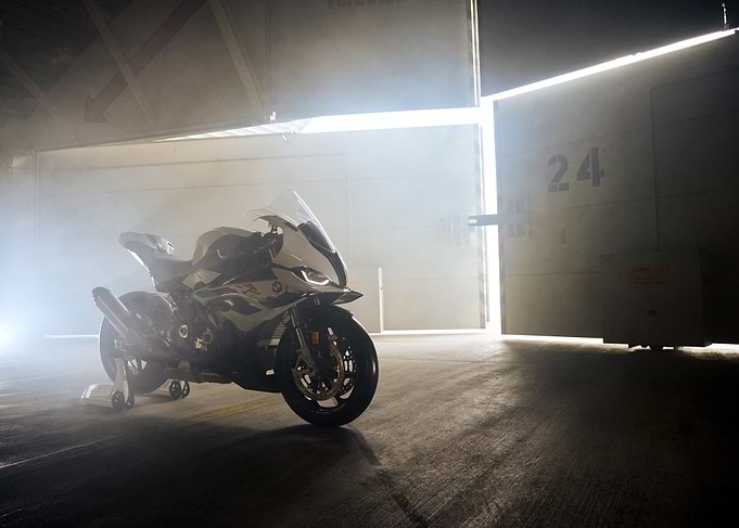 BMW Motorcycle in Garage