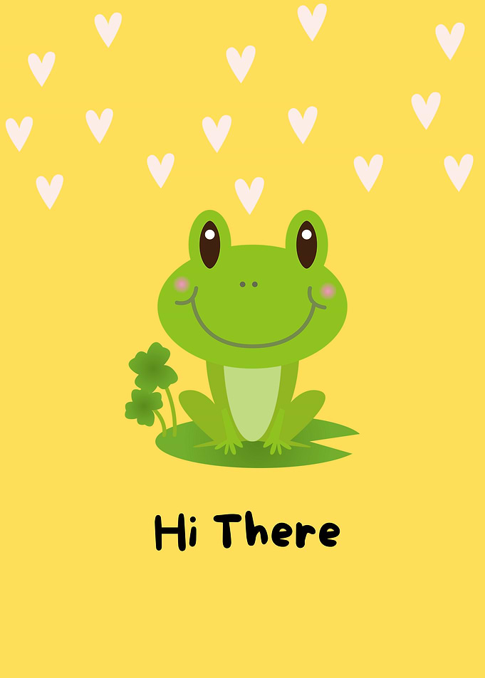 Smiling Frog with Hearts