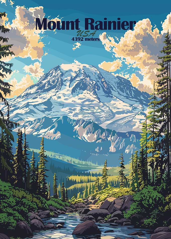 Mount Rainier National Park Poster