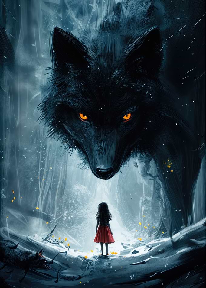 Black Wolf and the Little Girl