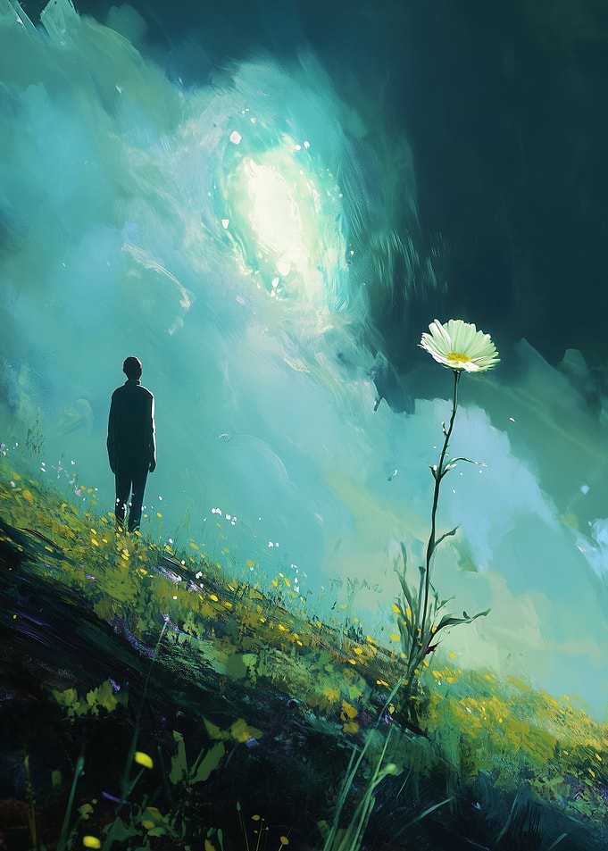Man Gazing at a Flower