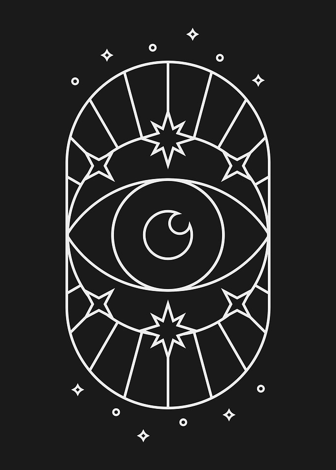 All-Seeing Eye with Stars Black