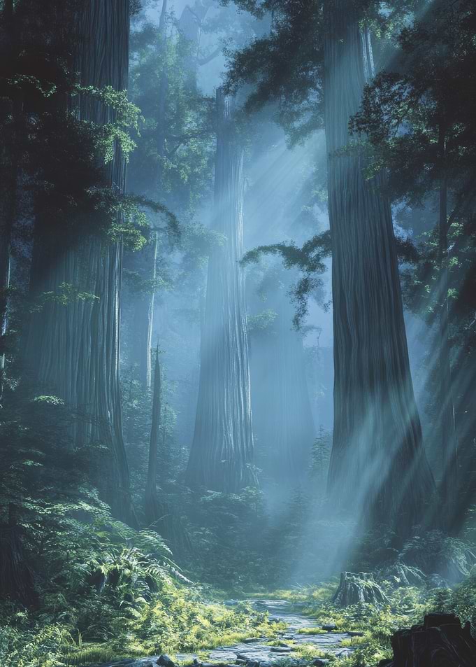 Misty Redwood Forest