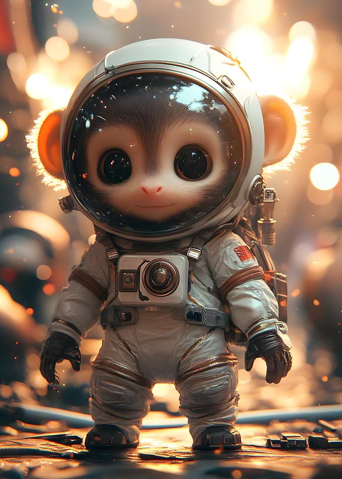 Cute Monkey Astronaut