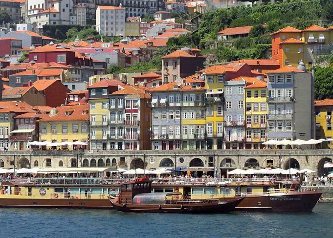 Riverfront Cityscape of Porto with Boats