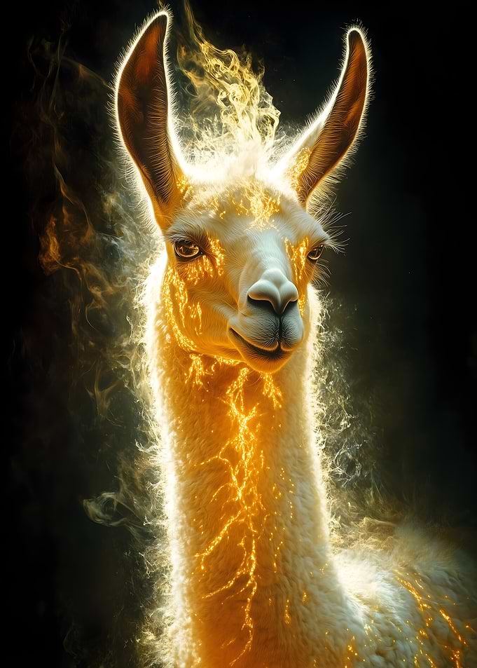 Llama with Golden Aura Animal