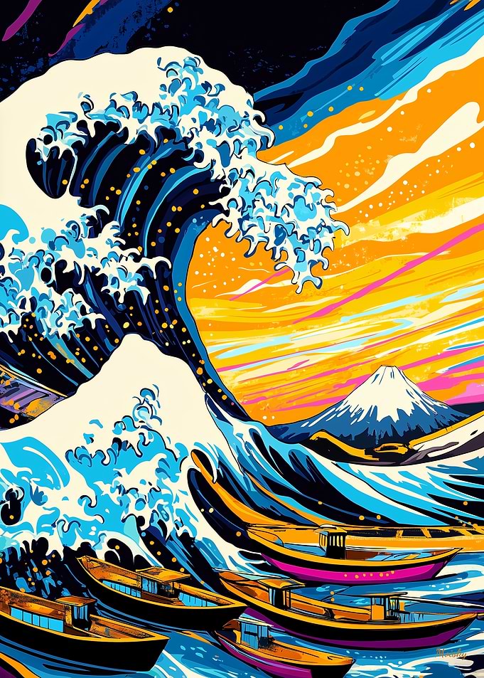 Pop Art Vision of The Great Wave of Kanagawa