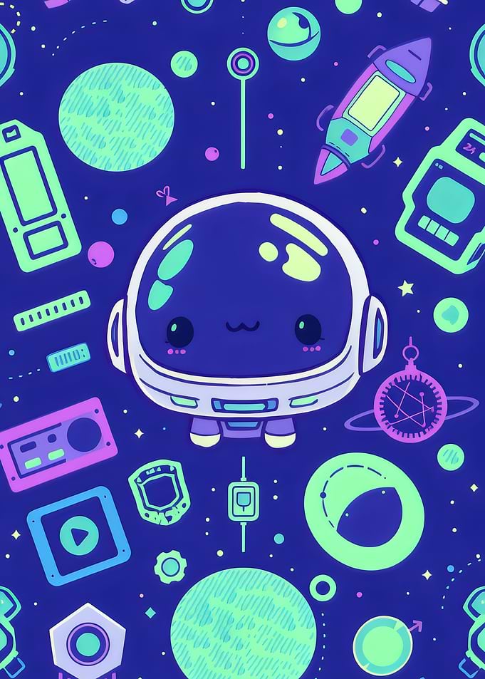 Cute Astronaut Space Pattern