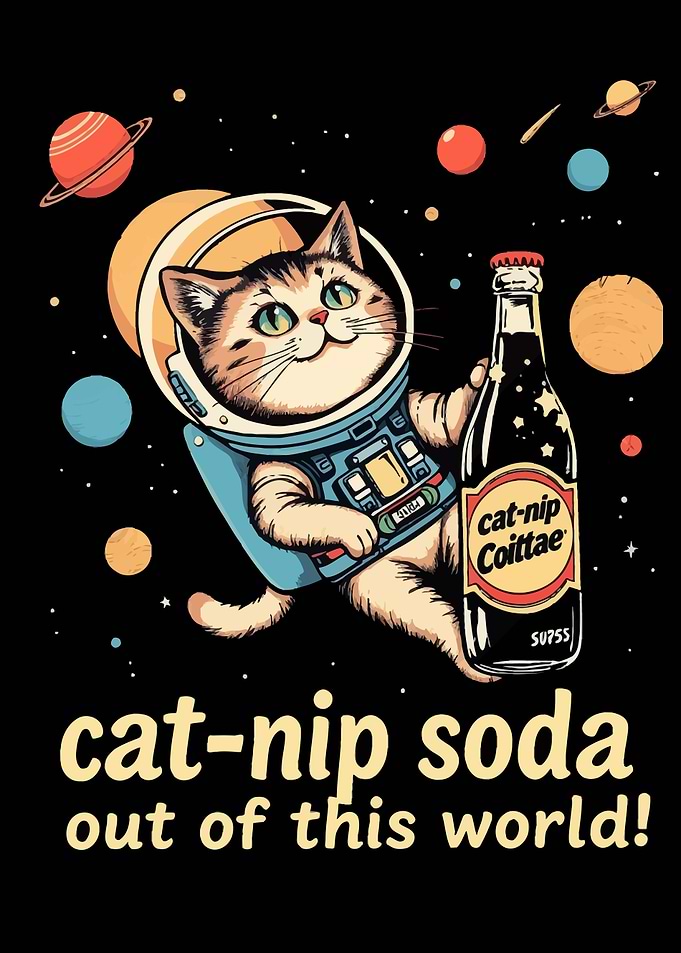 Catnip Soda Space Astronaut Cat