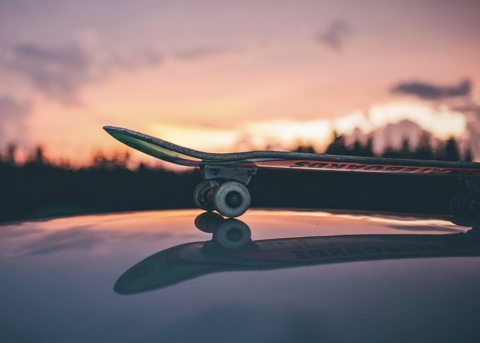 Skateboard at Sunset