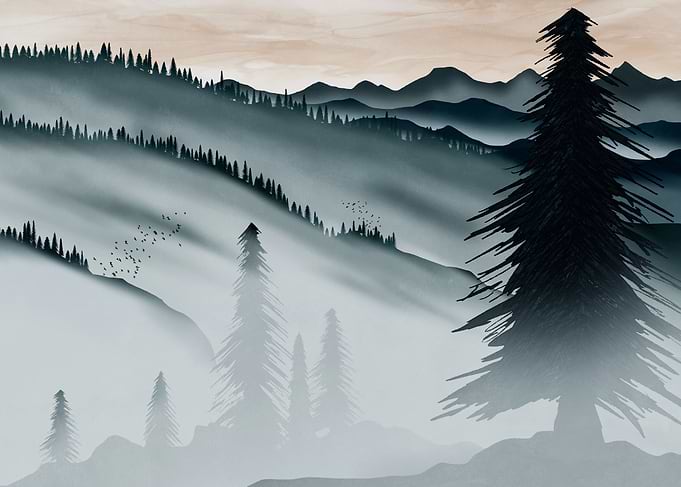 Misty Mountain Landscape