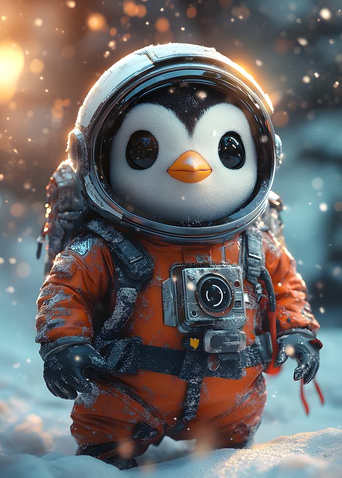 Cute Astronaut Penguin