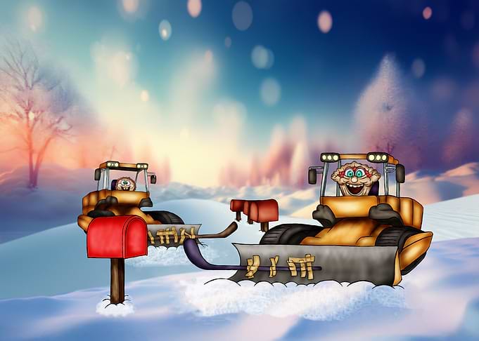 Snowplow Mailbox Hockey Fun