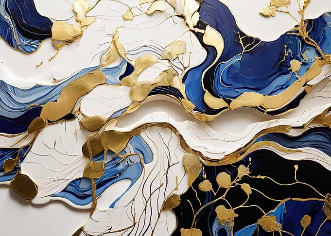 Abstract Blue & Golden