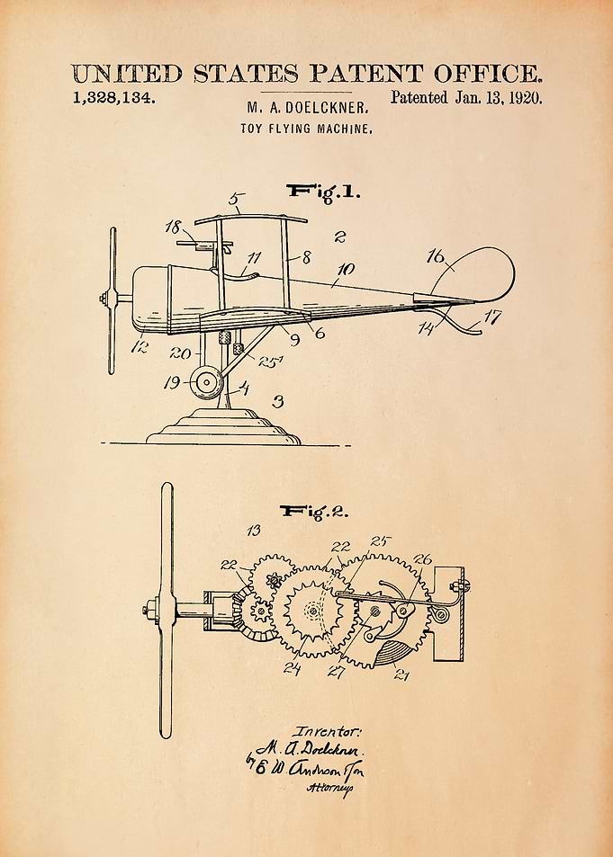 Vintage Toy Airplane Patent
