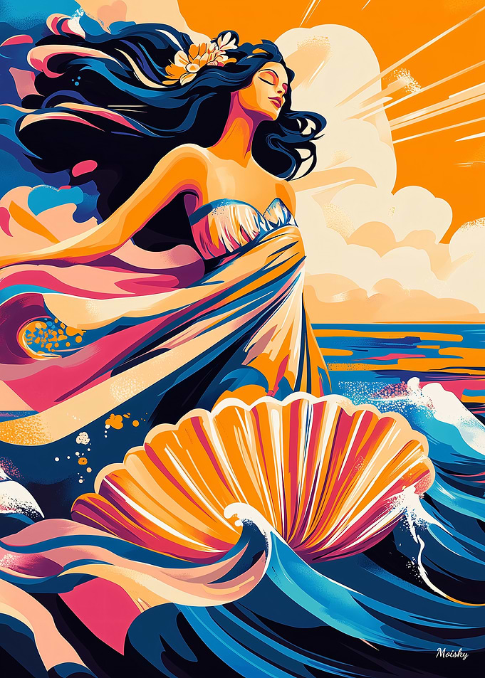 Pop Art Vision of The Birth of Venus