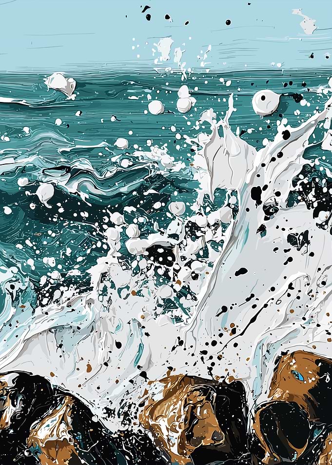 Ocean Wave Abstract Painting