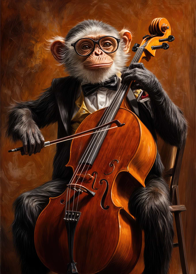 Cello Playing Monkey