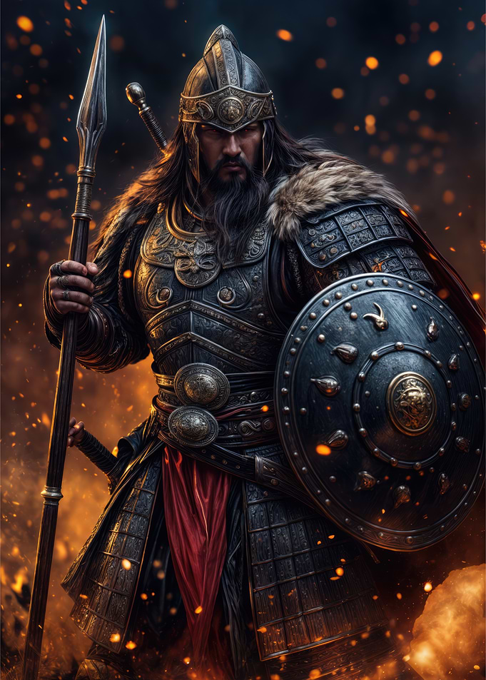 Epic Mongol Warrior Poster