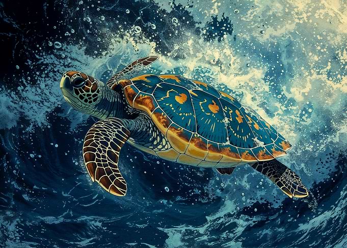 Sea Turtle Waves
