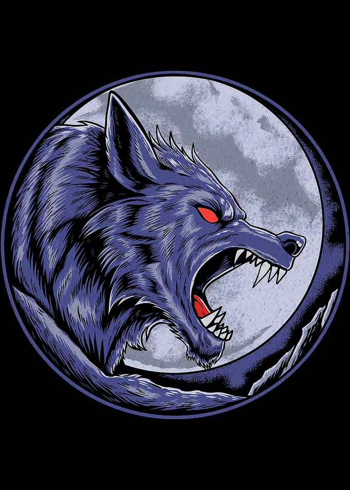 Wolf Howling at the Moon