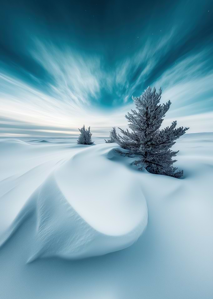 Snowy Landscape with Trees