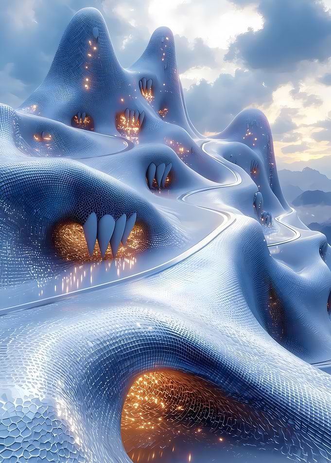 Futuristic Glowing Peaks