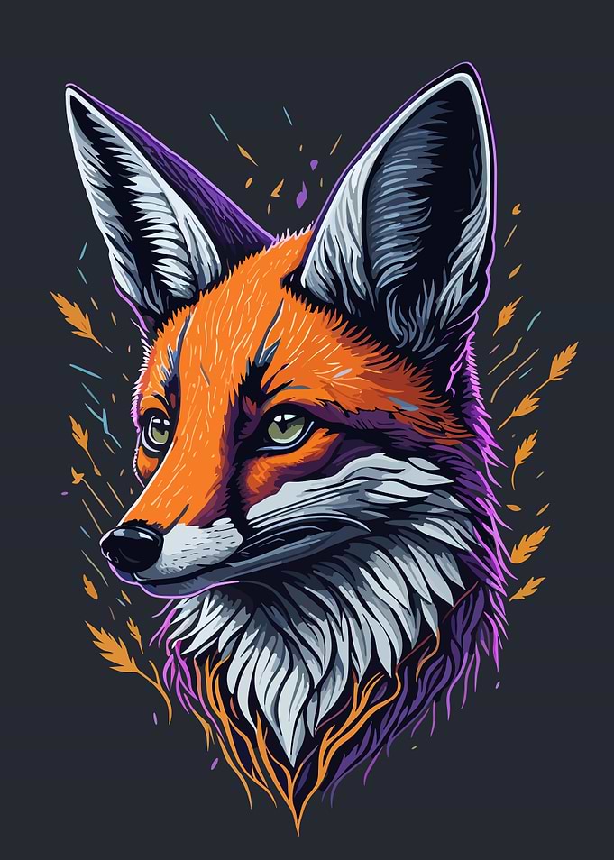 Fox Portrait Illustration