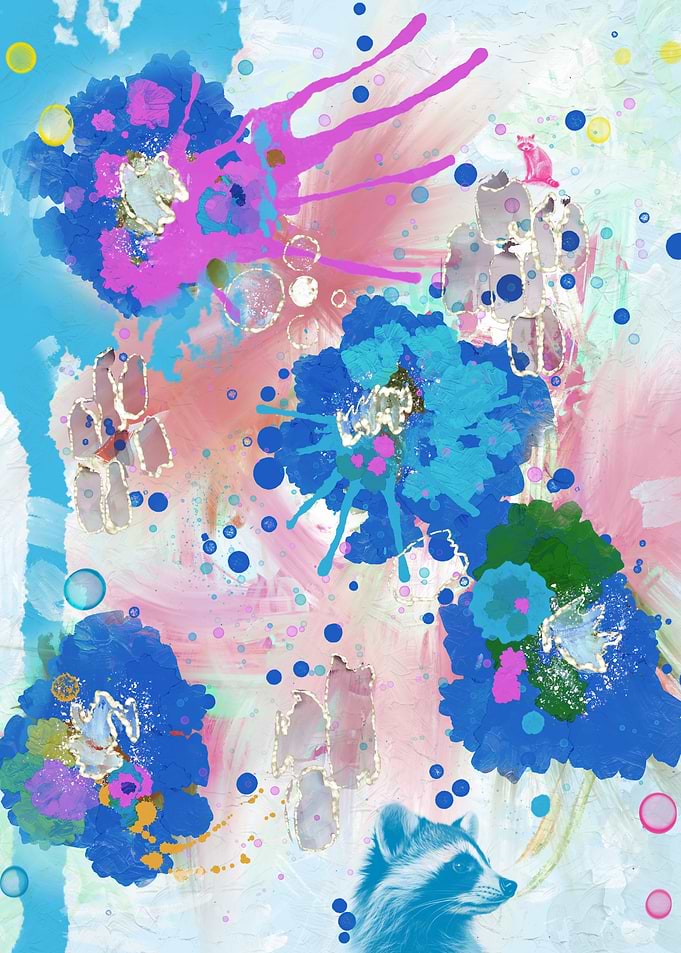 Abstract Raccoon Garden