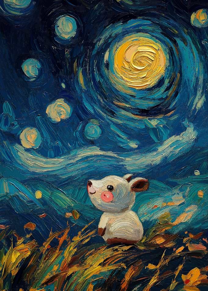 Mouse Under Starry Night
