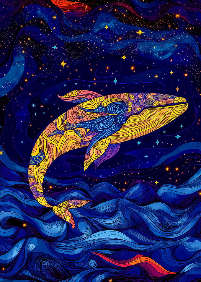 Whale in the Night Sky