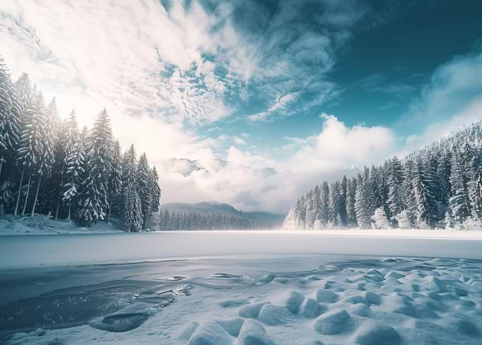 Frozen Lake in Winter