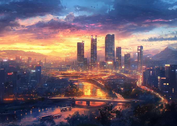 Sunset Cityscape