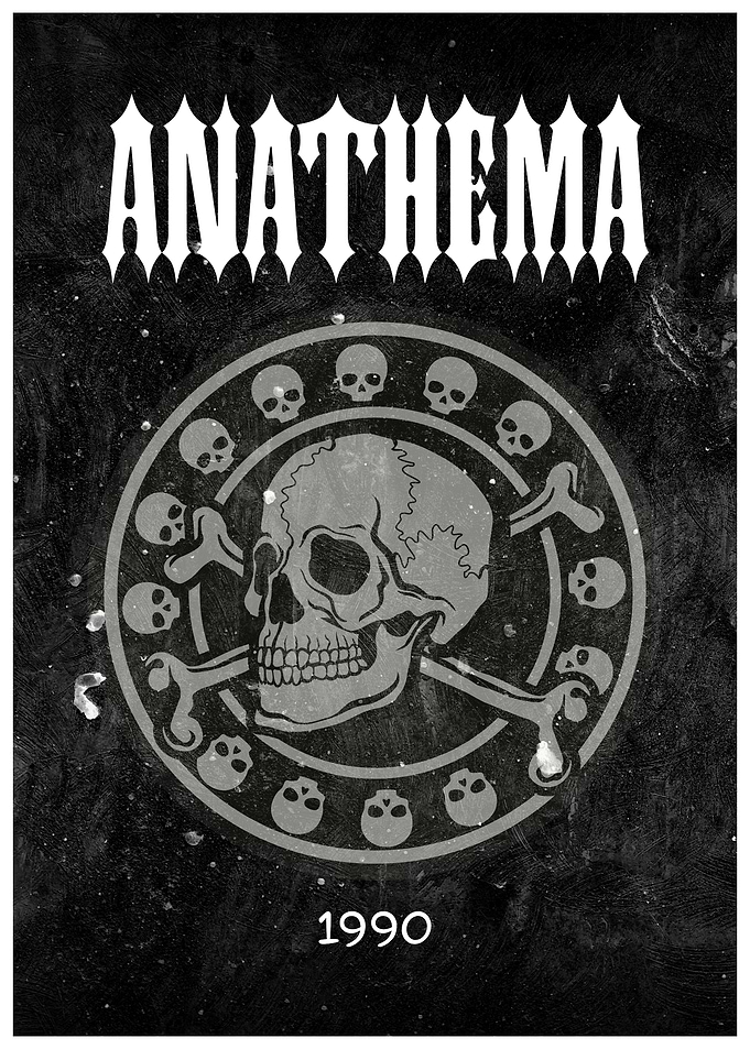 Anathema 1990 Skull Poster