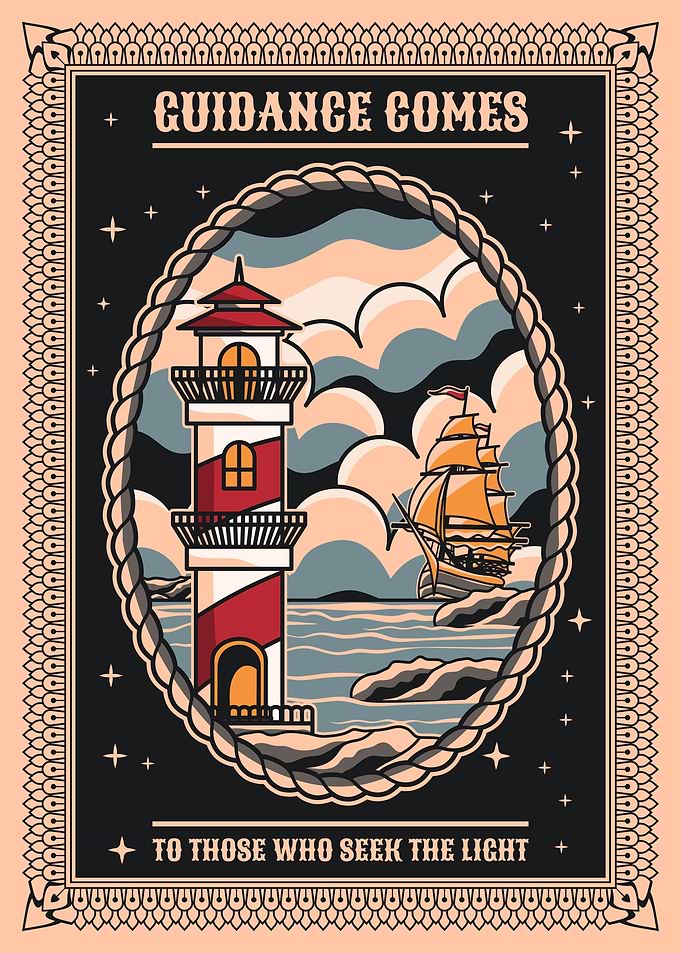 Guidance Comes Lighthouse Poster