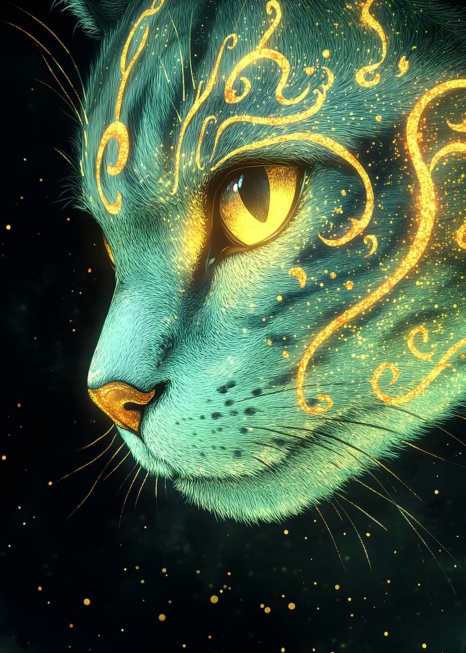 Mystical Bengal Cat Portrait Animal