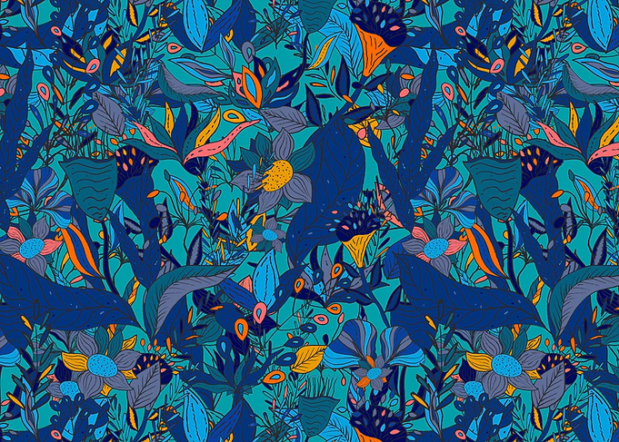 Blue Floral Pattern