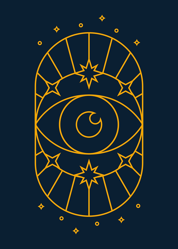 Golden Eye with Stars Navy