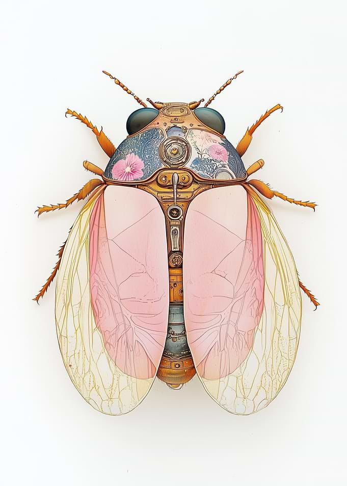 Steampunk Beetle Illustration