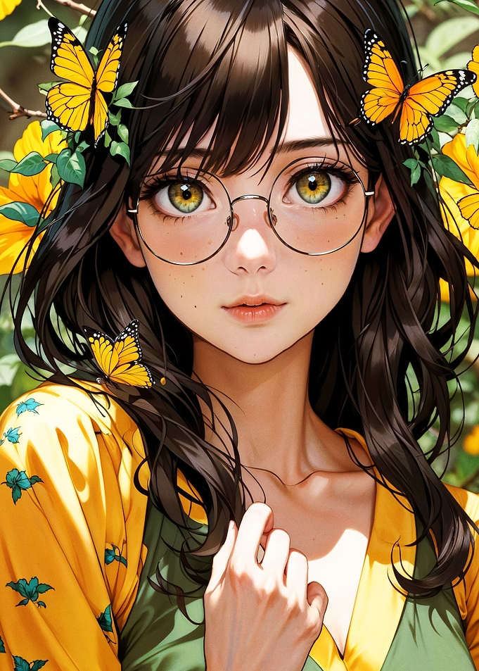 Golden Gaze Amid Sunlit Blooms