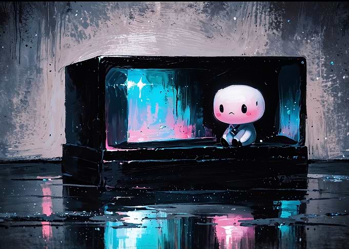 Lonely Figure in a Box