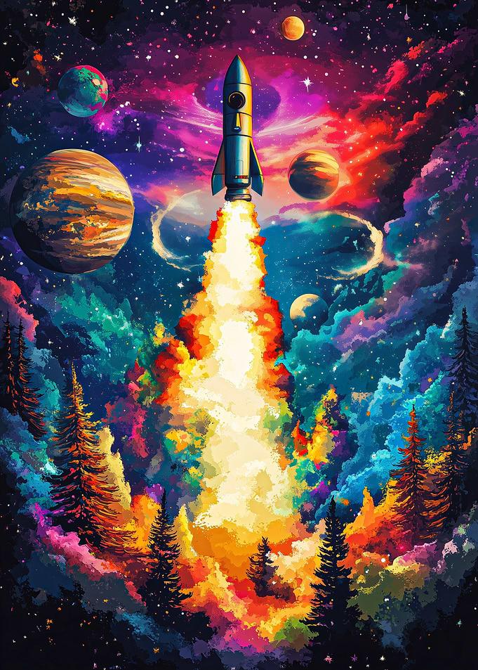 Abstract Rocket Launch