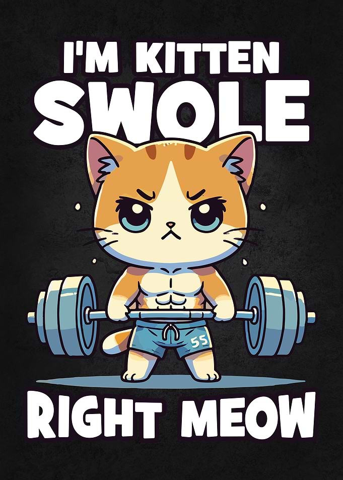 Kitten Swole Right Meow - Gym Cat Motivation