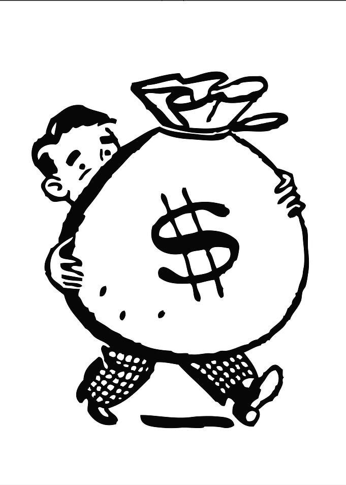 Man Carrying Money Bag